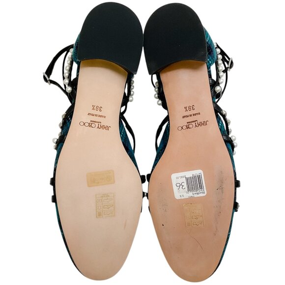 Jimmy Choo Peacock / Silver Tartan Celestia 25 Flats - Picture 7 of 9